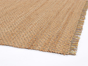 Прямоугольный ковер ручной работы из джута и хлопка