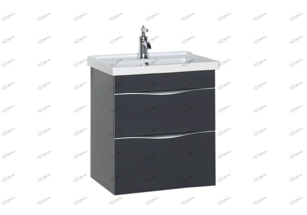 Тумба с раковиной Aquanet Эвора 60 серый антрацит 0018403100182322