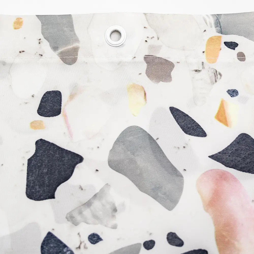 BATH PLUS Штора для ванной Terrazzo с кольцами - элегантный акцент в санузле 89362284 STLM-0987014 - Вид №4