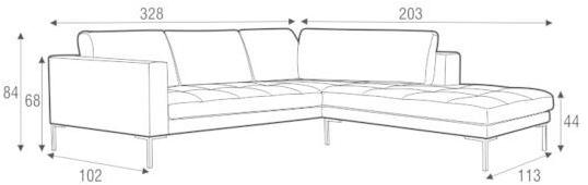 Sits Мягкий 4-х местный тканевый диван с шезлонгом sun-id-1421076 - Вид №4