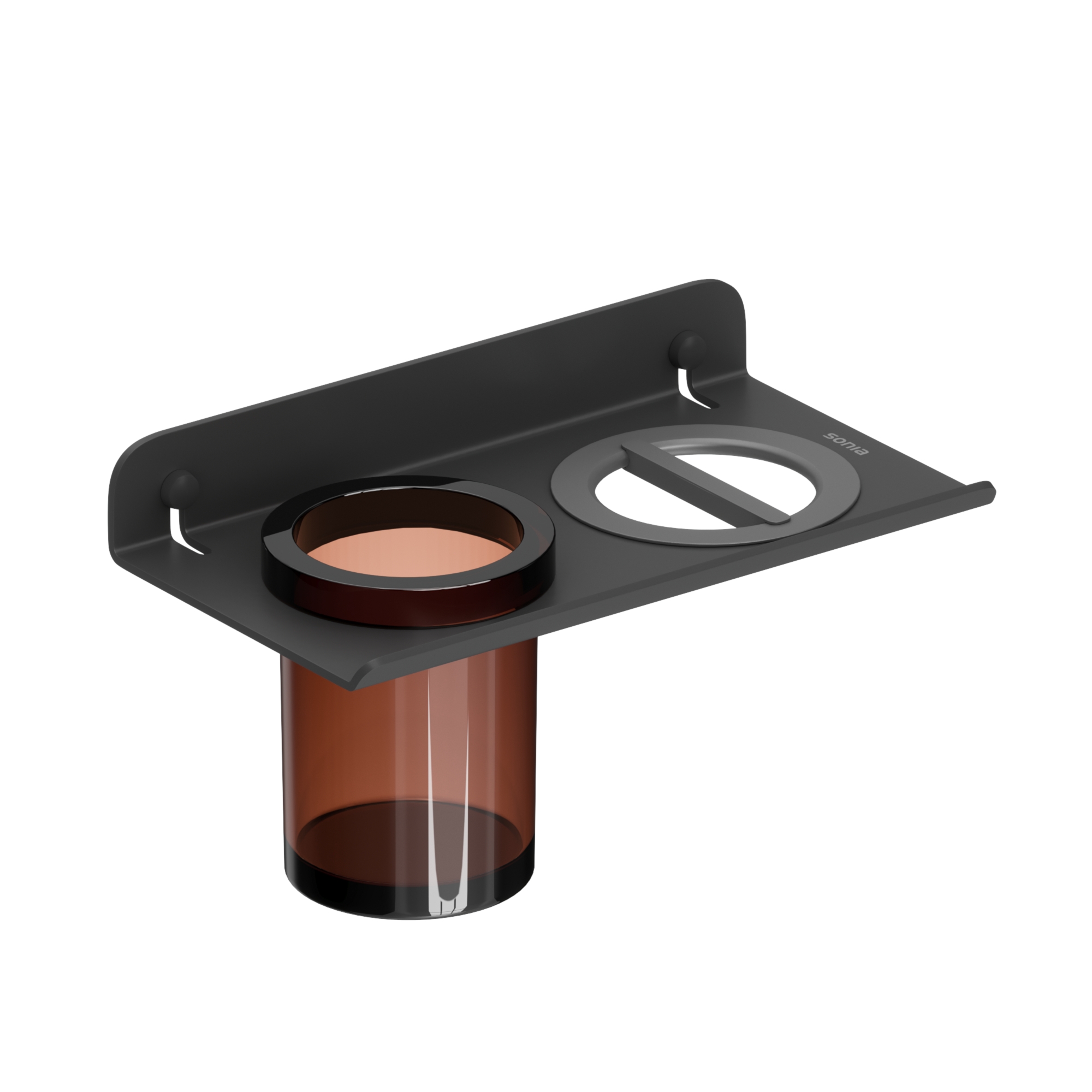 185337 Держатель для стакана и выпрямителя для волос 24 см цвет Черный Sonia QUICK Испания