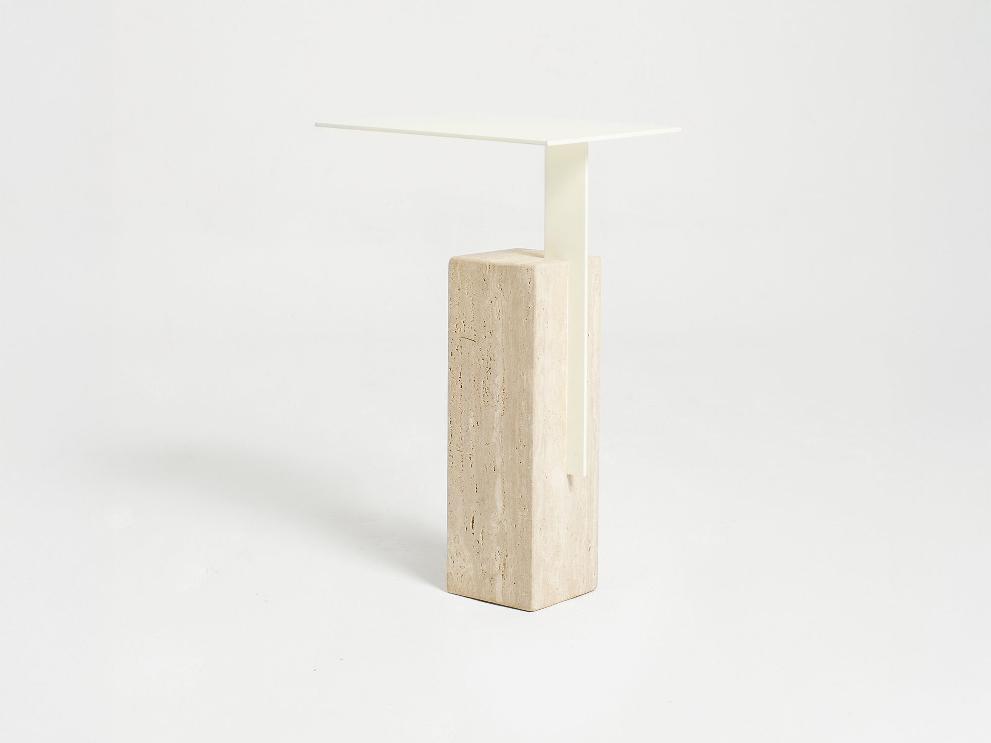 Журнальный столик с травертиновым основанием и металлической столешницей YET. Design Studio MONO ARCH-00029357 - Вид №15