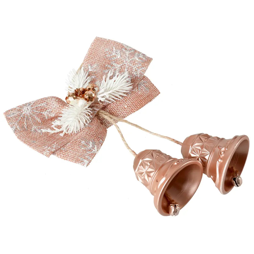 89377715 Новогоднее украшение Колокольчики розовый/шампань STLM-1537778 Santreyd  - Вид №2