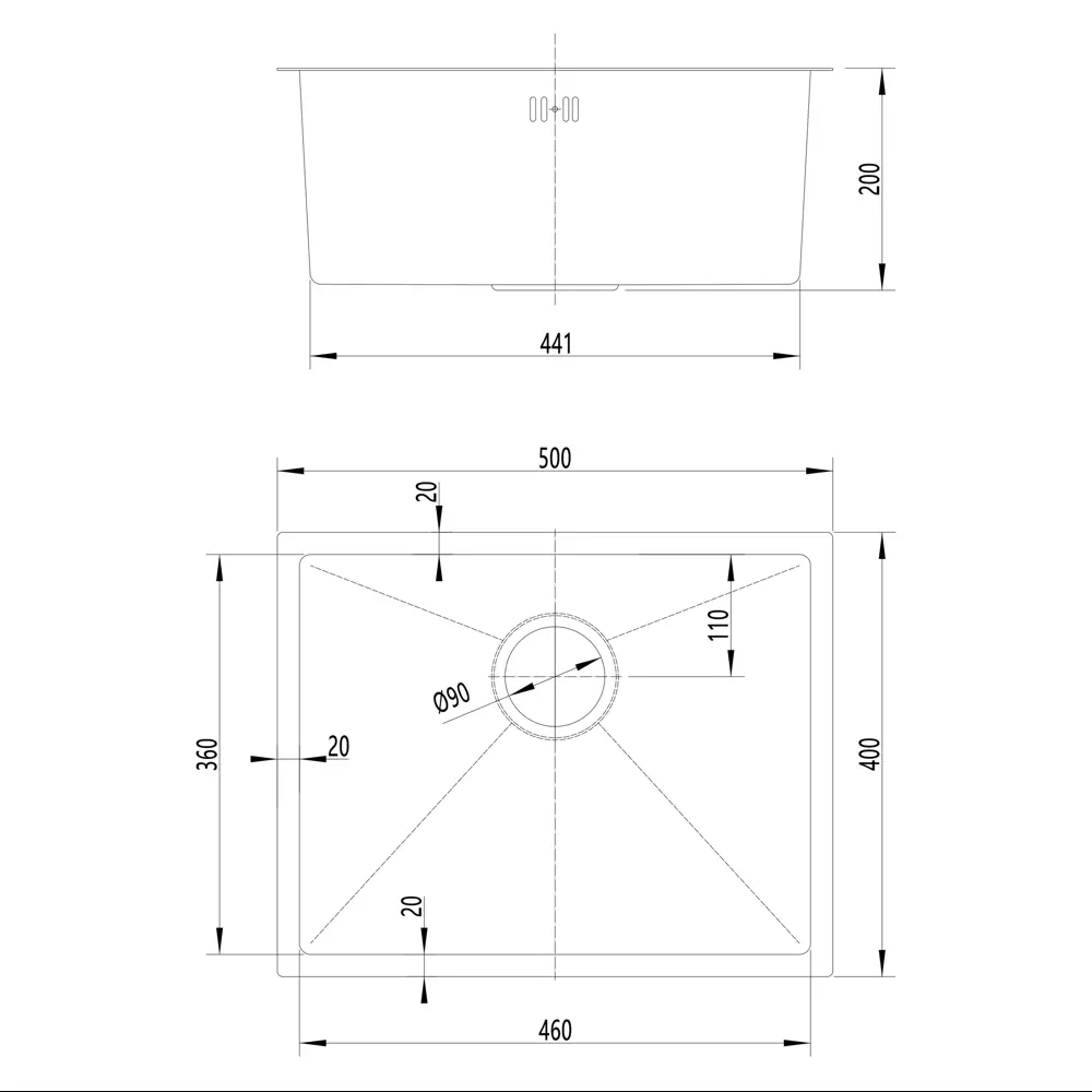 МОЙКА КУХ 50X40 Г20 ЗОЛОТ МЕТ KONSENSA 89460881 STLM-2091398  - Вид №11