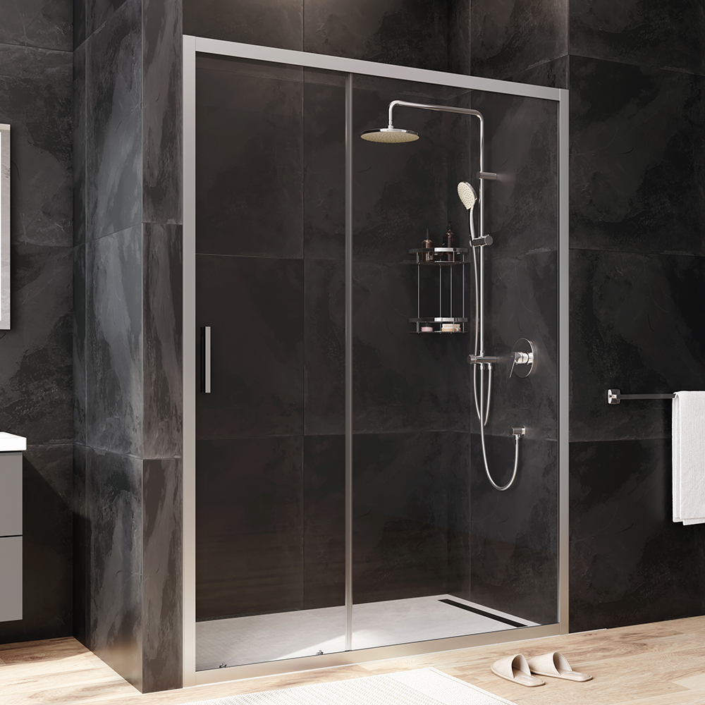 W90G-140-1-195MT Solo Дверь душевая 140х195 стекло прозрачное профиль матовый хром AM.PM Gem