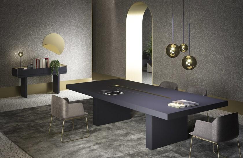 PROF Модульный деревянный стол для совещаний прямоугольной формы с системой прокладки кабелей Block 2.0 sun-id-1369355 - Вид №7