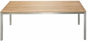 solpuri Прямоугольный садовый стол из тика Classic stainless steel