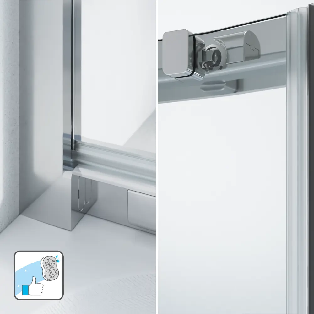 Комплект стекол для душевой ширмы Sensea Easy 1/4 круга 100x100 см прозрачное, цвет профиля на выбор 88103638 STLM-2072850 - Вид №19