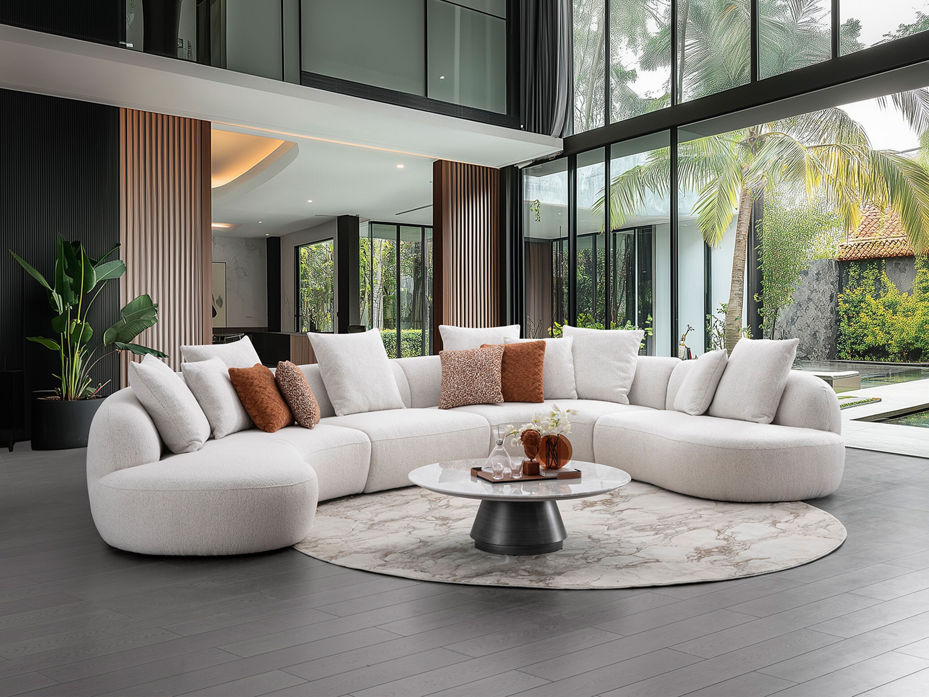 Модульный изогнутый диван из ткани CAMPO DE' FIORI CHILI ARCH-00079544 - Вид №13