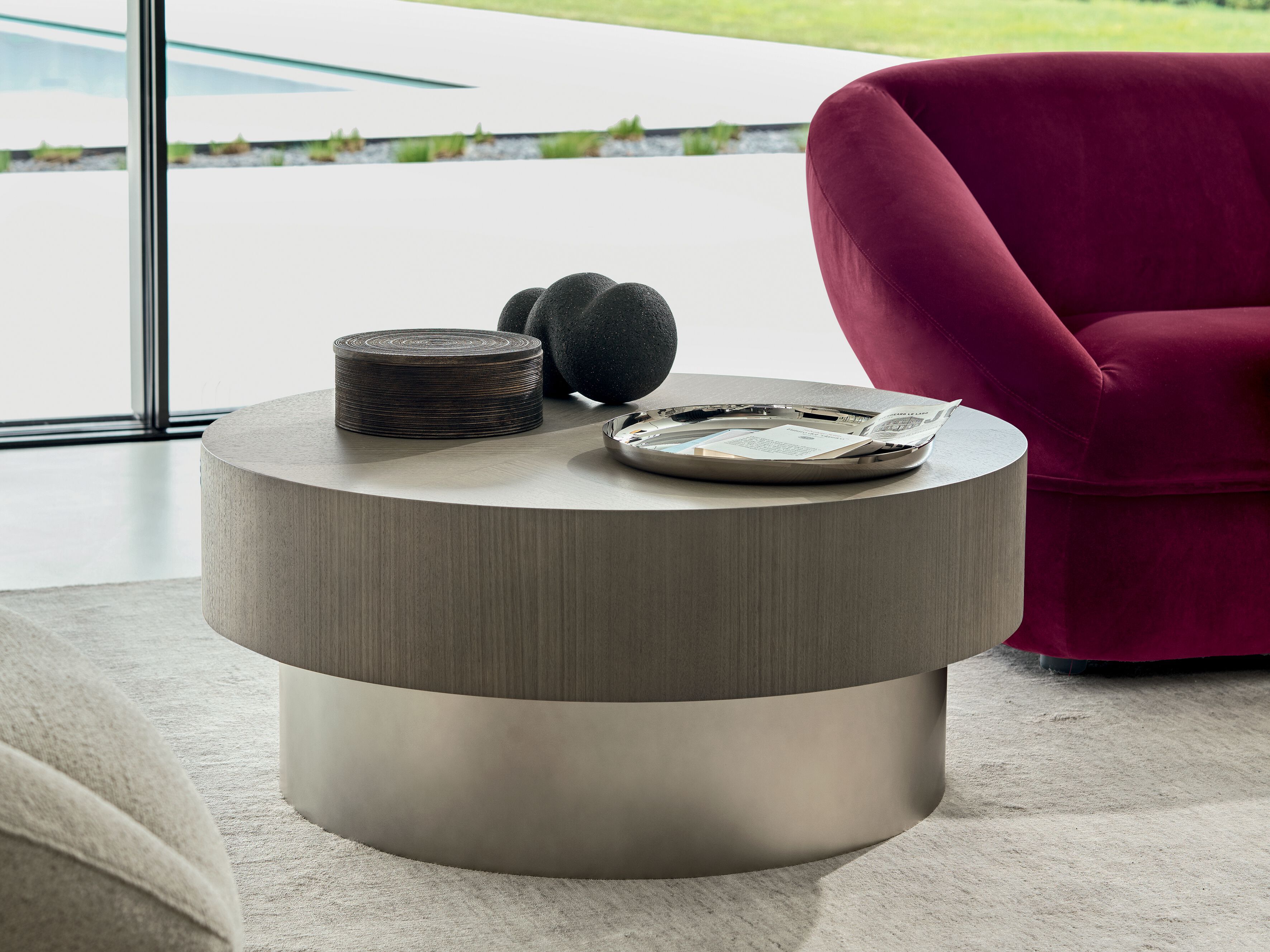 Круглый деревянный и металлический журнальный столик Ditre Italia BABEL ARCH-00122626 - Вид №4