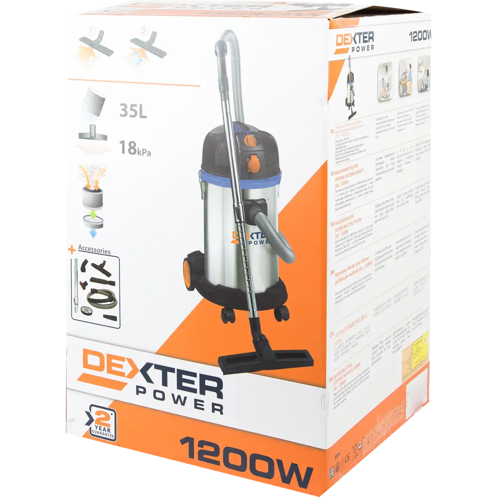 Пылесос Dexter YLW6239-DP, 1200 Вт, 35 л 82037110 STLM-2165927  - Вид №7