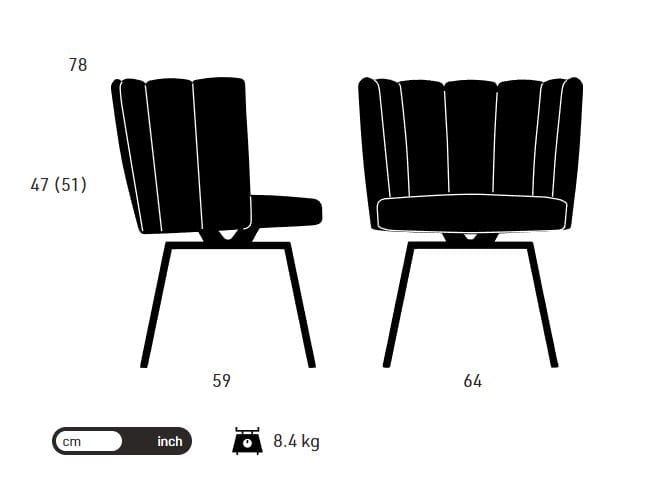 Вращающийся мягкий стул KFF ARCH-00113424 - Вид №4