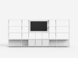 Отдельно стоящая секционная Книжная полка из окрашенного металла