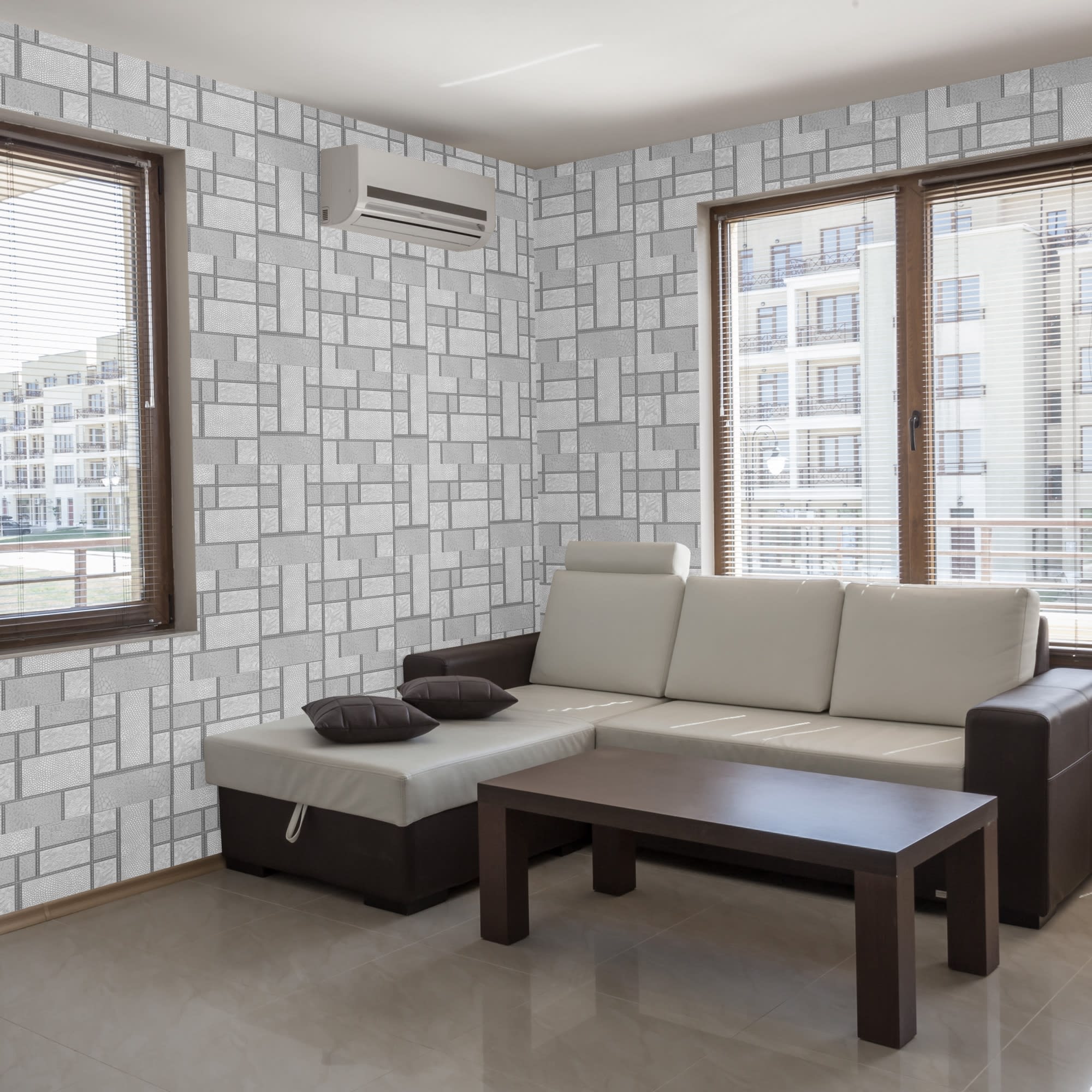 14127352 Обои виниловые серые 0.53 м 0628/5 Сафари Santreyd  - Вид №2