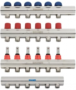 EMMETI Распределительный коллектор с одним стержнем Collettori, cassette e valvole a sfera motorizzate