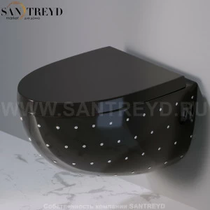 S511.104SW Подвесной унитаз настенный Черный A. e T. Italia OVAL Италия