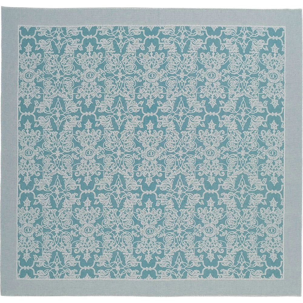 LEI_36_65_160 Скатерть бирюзовый 160/160 50% лен 50% хлопок жаккард LEITNER Santreyd 