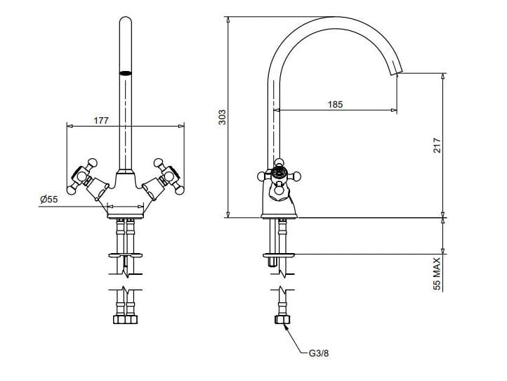 Смеситель для кухни из хромированной латуни Bugnatese Lady ARCH-00029938 - Вид №2