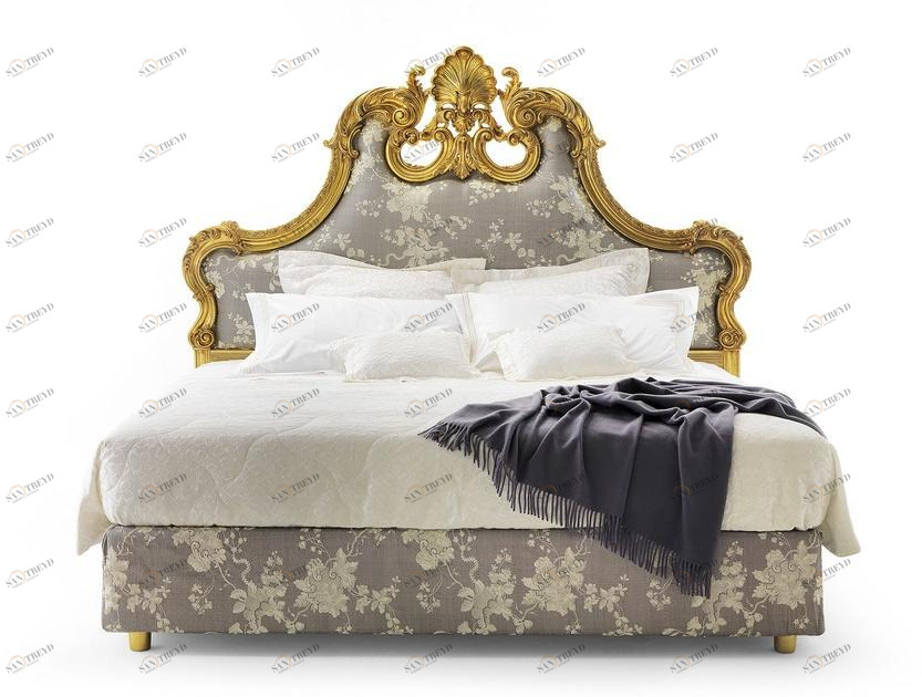 OAK Двуспальная кровать из ткани с мягким изголовьем Galleria sun-id-1364202