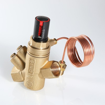 VT.043.G.0702 Автоматический регулятор перепада давления регулируемый Valtec 1 1/4”, 10-60 кПа, 15-6000 л/ч, с имп. трубкой 1 м  - Вид №1