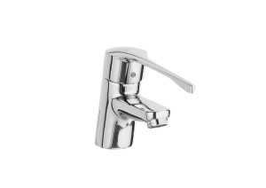 A5A3123C00 PRO - Смеситель для раковины однорычажный с геронтологической рукояткой для людей с ограниченной подвижностью, крюк для цепочки ROCA Victoria