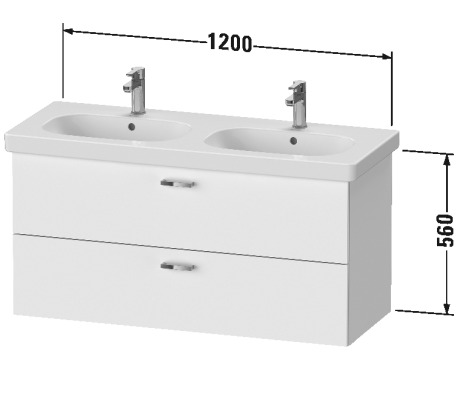 XB619404949 Тумбочка подвесная XBase #XB6194 1150 x 458 мм Графит матовый, декор Duravit  - Вид №1