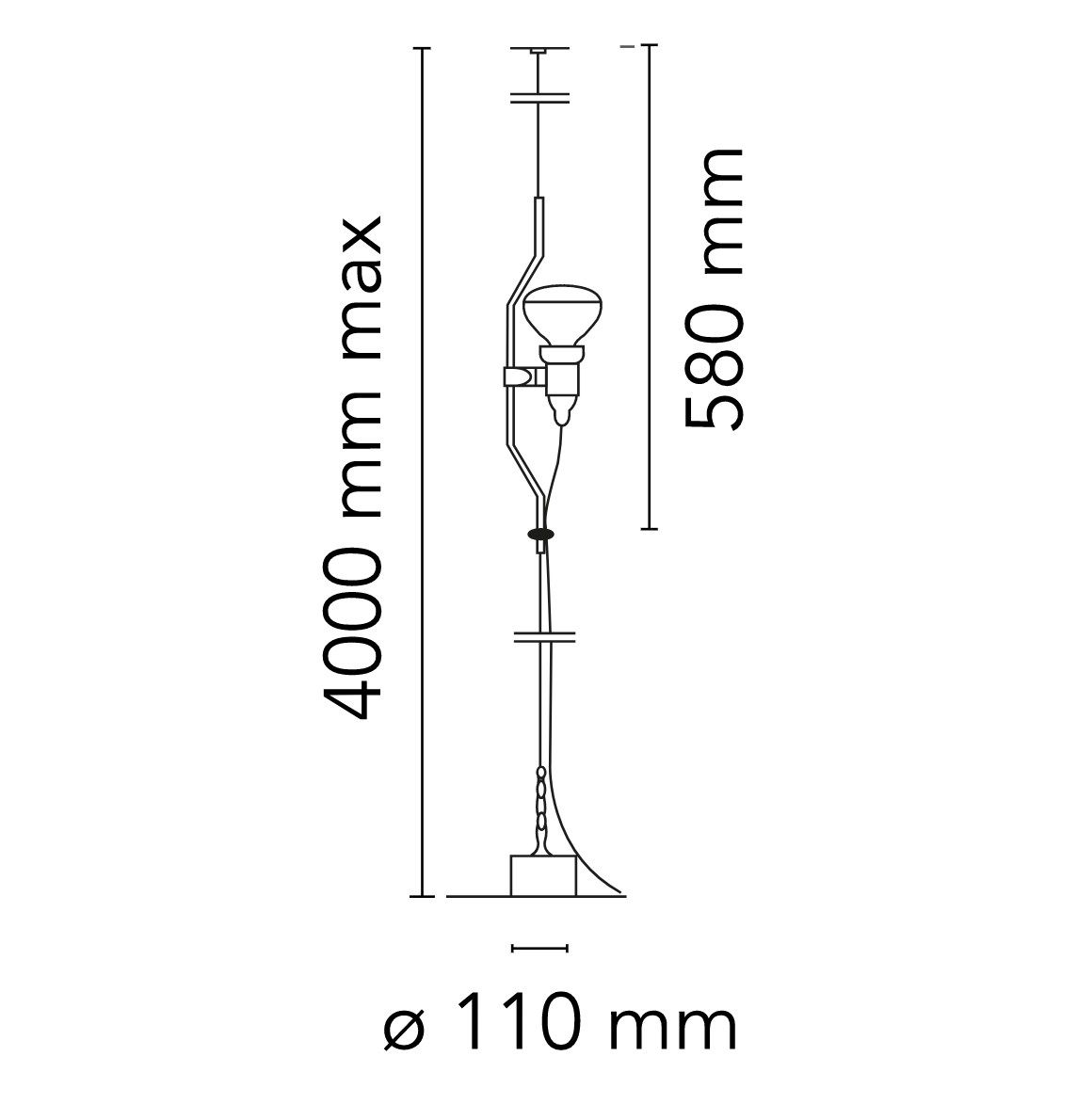 Стальной подвесной светильник с диммером In Stock Flos ARCH-00025926 - Вид №2