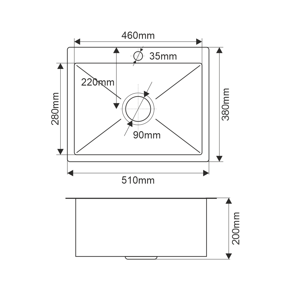 Мойка H5138F MELANA ProfLine 3,0/200 САТИН врезная прямоугольная H5138F H5138F сатин - Вид №7