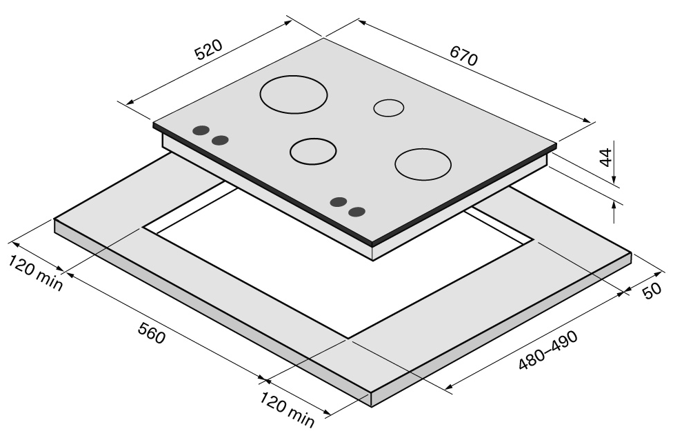 9954355 Газовая варочная поверхность KRONA RITTER 67/60 WH KRONA1 STDN-0131737 - Вид №7