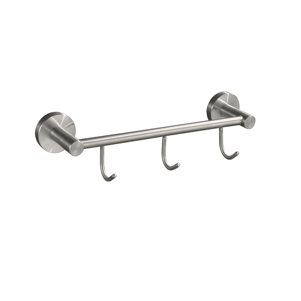 GFmark - Вешалка с тремя крючками прямая, из нержавеющей стали, код: 80204 