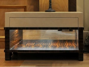 Arnaboldi Interiors Прямоугольная тумбочка из черного дерева с ящиками Vip