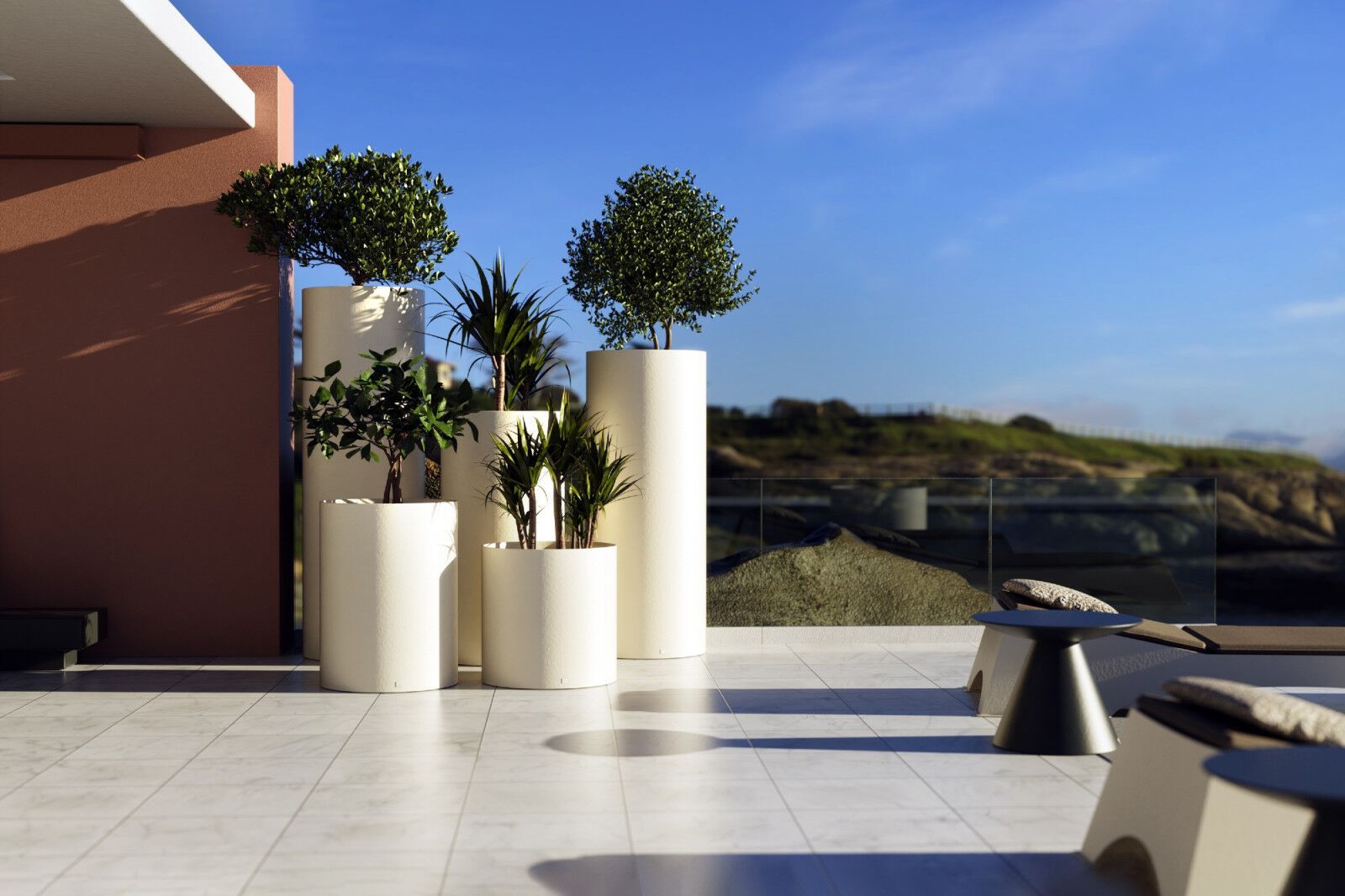 Круглый садовый горшок из стекловолокна GANSK Magnus ARCH-00013408 - Вид №4