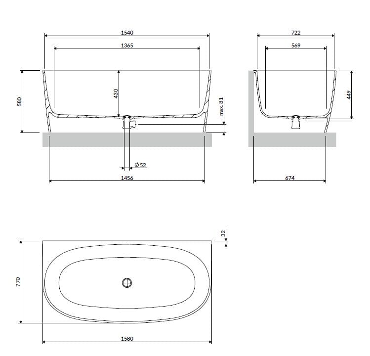 Ванна из композитного материала OMNIRES Valencia M+ ARCH-00035323 - Вид №15