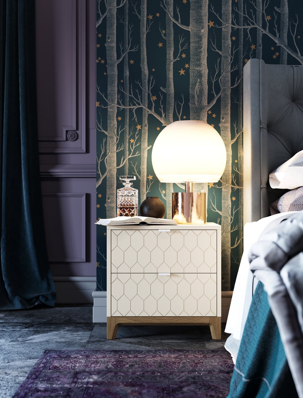 Тумбочка прикроватная шафрановая Case THE IDEA  210304 Желтый  - Вид №2