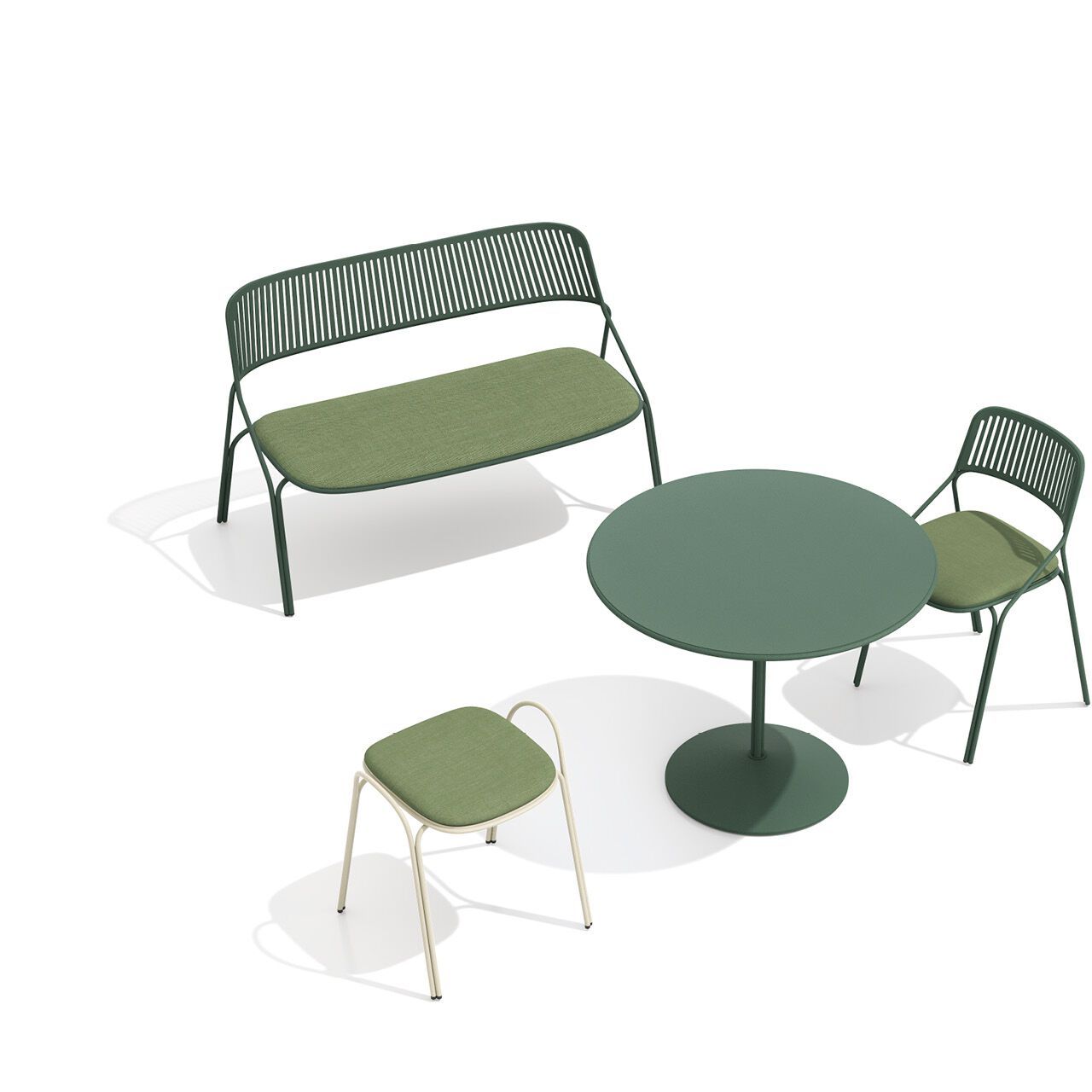 Стальная скамья с порошковым покрытием со спинкой BABEL D Jos ARCH-00086691 - Вид №2