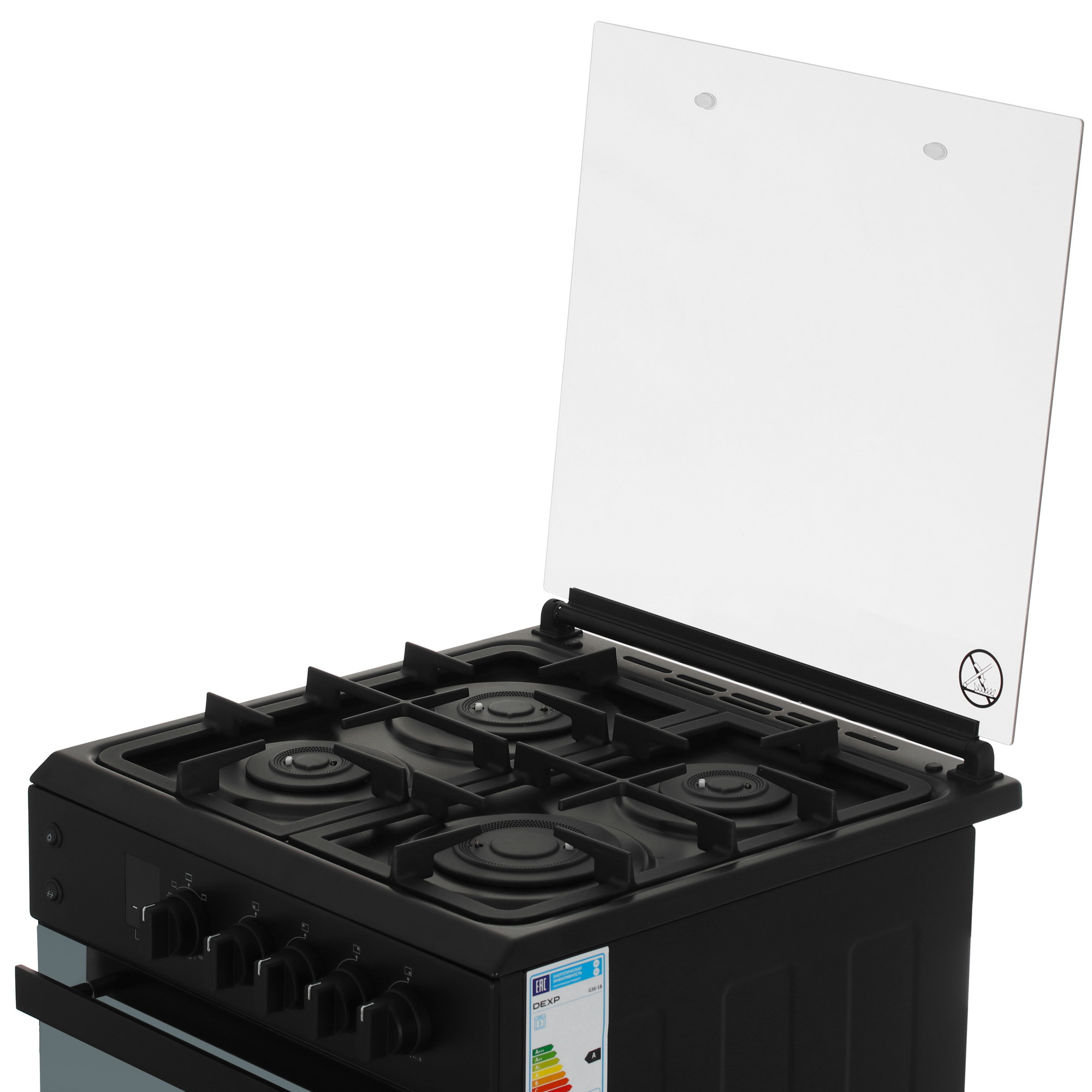 9082386 Газовая плита DEXP G36-1B черный STDN-0116711 - Вид №8