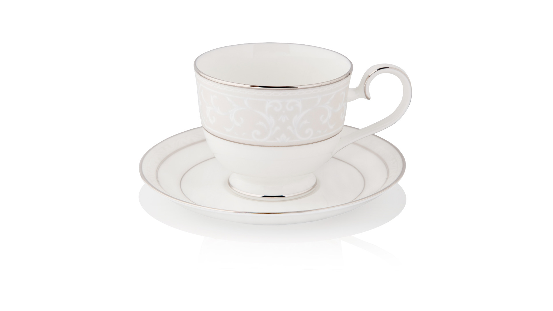 10655248 Noritake Сервиз чайный Noritake "Монтвейл, платиновый кант" на 4 персоны 15 предметов Фарфор костяной  - Вид №1
