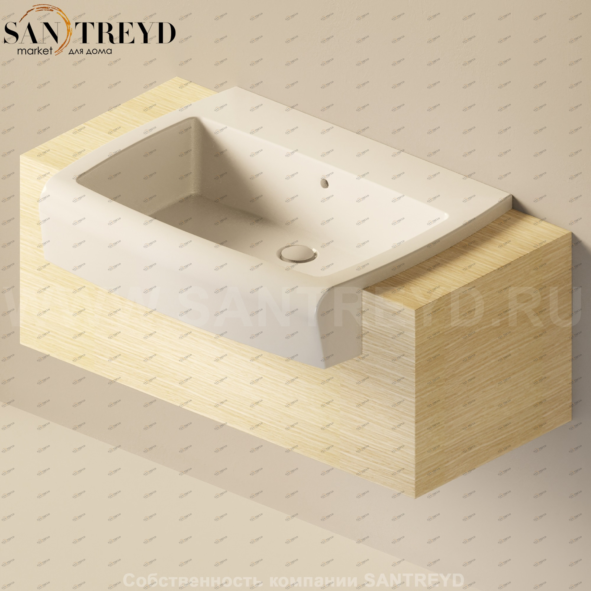 Flaminia UNA Консоль для раковины от 200 до 240 см светлый дуб UNA75C2.WL Ceramica Flaminia UNA75C2WL