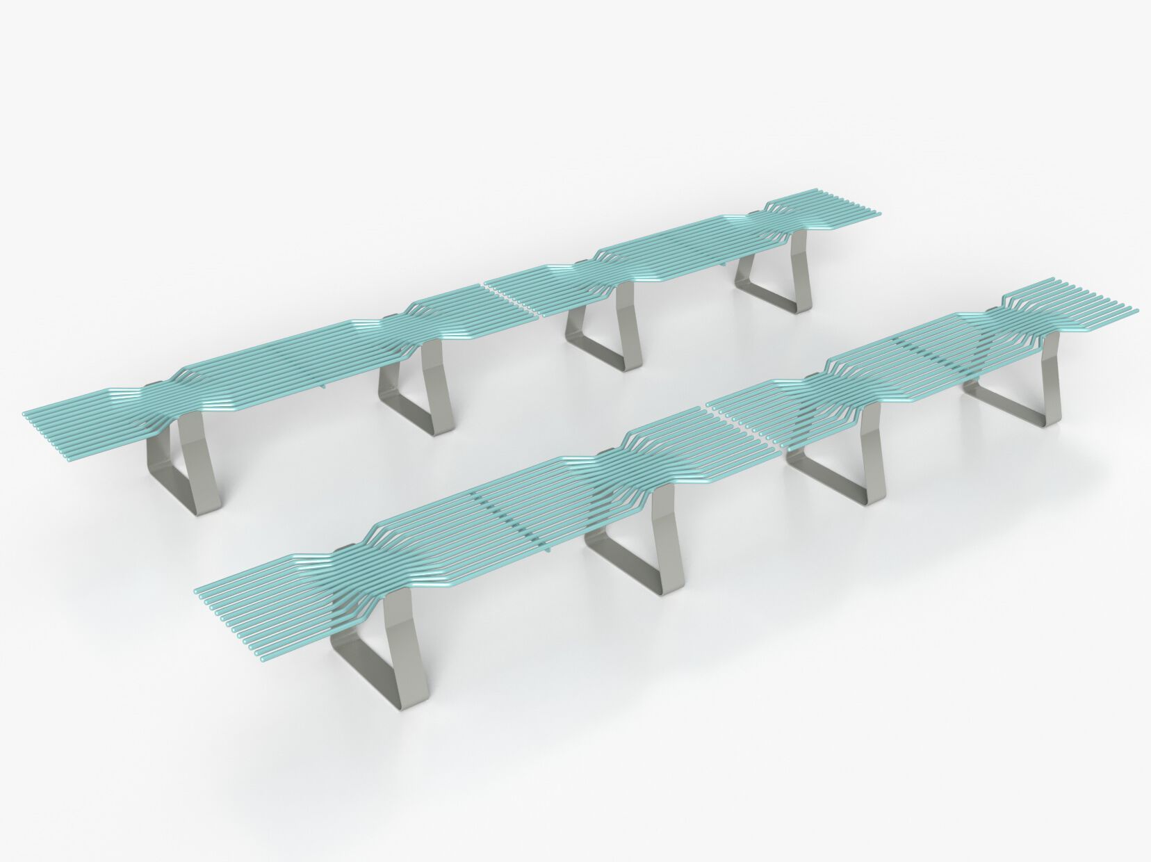 Оцинкованная стальная скамья без спинки Viscio Urban Design CARAMELLA ARCH-00038662 - Вид №4