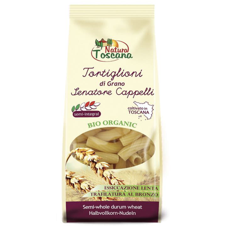 Паста из цельнозерновой твердой пшеницы TORTIGLIONI из муки Сенаторе Каппелли NATURA TOSCANA Santreyd 7838