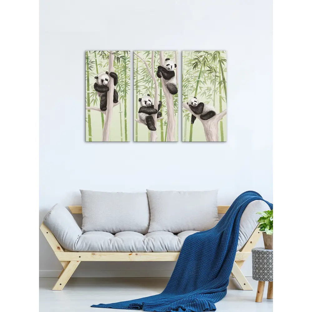 Картина на МДФ Панды 30x60 см 3 шт POSTERMARKET STLM-2121475 - Вид №5