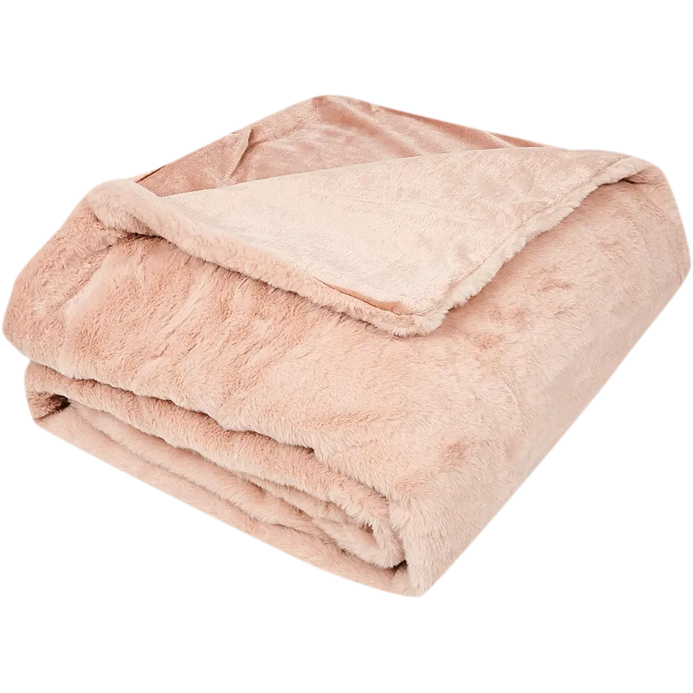 Плед Inspire Enalie 130x180 см искусственный мех цвет светло-розовый 82485715 STLM-2205798  - Вид №2