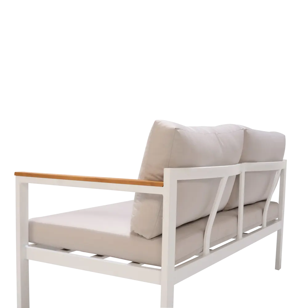 Набор садовой мебели Naterial Oris алюминий/полиэстер/дерево белый/бежевый: стол, диван и 2 кресла STLM-2115991 - Вид №14