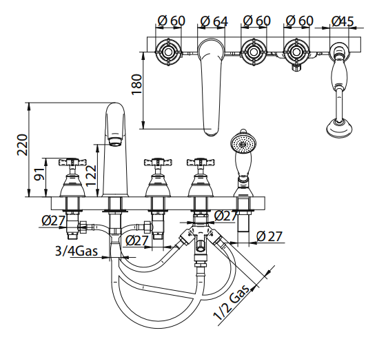 616940YY18 Смеситель Bandini Old England Santreyd - Вид №1