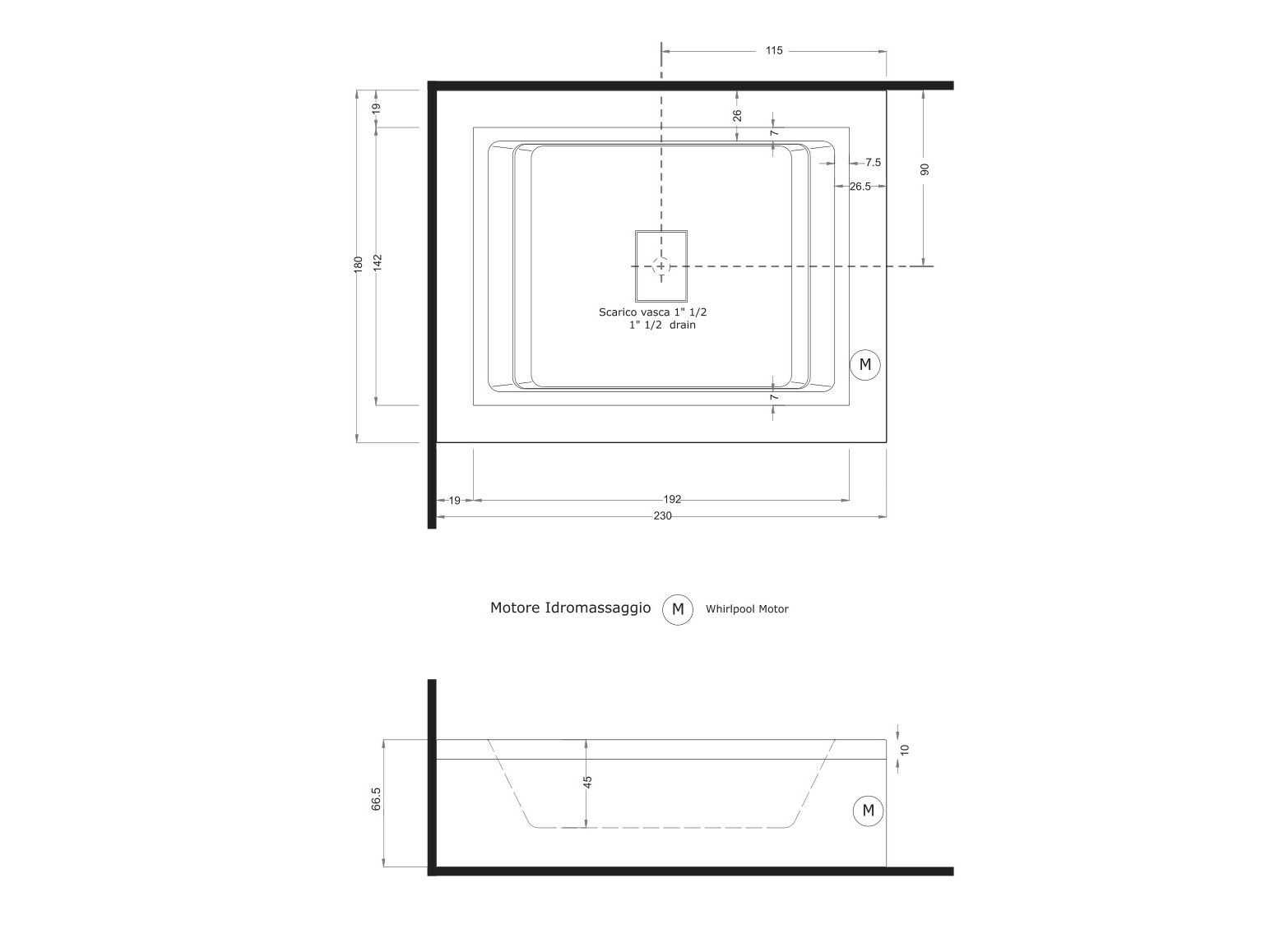 Светлая ванна с гидромассажем Gruppo Treesse ванны-призрак ARCH-00050079 - Вид №2