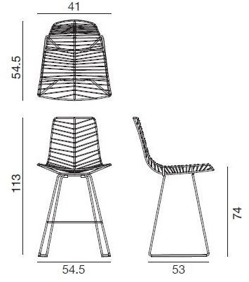 arper Табурет из стали с высокими санками и подставкой для ног Leaf sun-id-1489606 - Вид №3