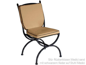 10.00.0784 Стул Медичи / сиденье кресла / подушка спинки песок ж. Черный. Трубопровод Mbm