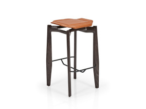 Деревянный барный стул с подставкой для ног