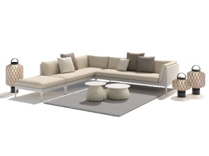 Тканевый модульный угловой садовый диван