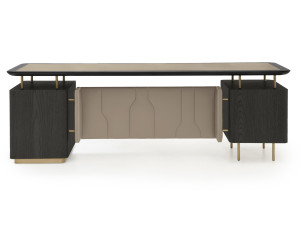 Кожаный исполнительный стол с ящиками